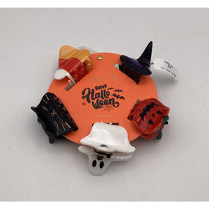Piper K Happy Halloween 5 Hair Clips Witch Hat, Ghost,candy Corn, Cat, Pumpkin